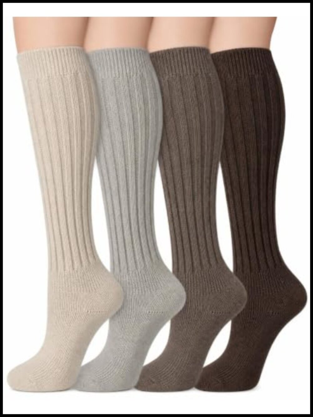 Knee High Merino Wool Socks for Women Long Warm Cushioned Boot Socks